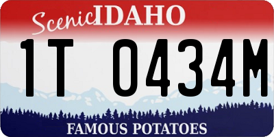 ID license plate 1T0434M
