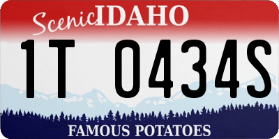 ID license plate 1T0434S