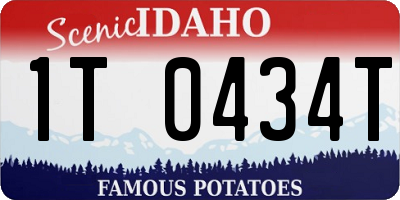 ID license plate 1T0434T