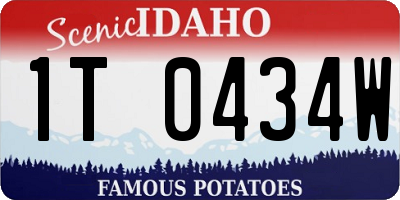 ID license plate 1T0434W