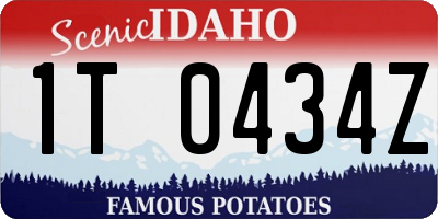 ID license plate 1T0434Z