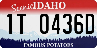 ID license plate 1T0436D
