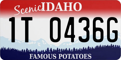ID license plate 1T0436G