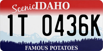 ID license plate 1T0436K