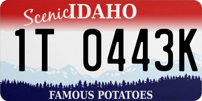 ID license plate 1T0443K