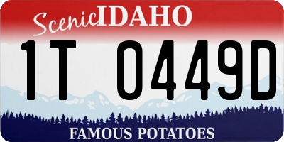 ID license plate 1T0449D