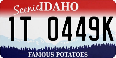 ID license plate 1T0449K