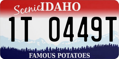 ID license plate 1T0449T