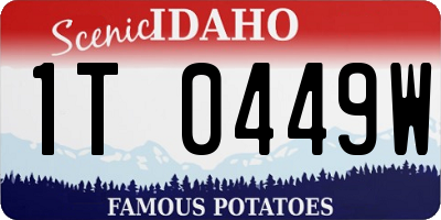 ID license plate 1T0449W