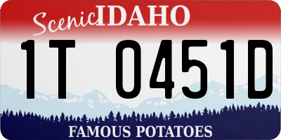 ID license plate 1T0451D