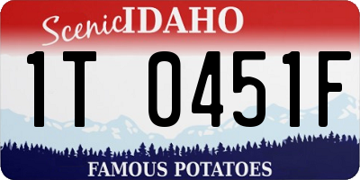 ID license plate 1T0451F