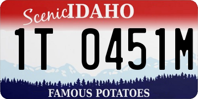 ID license plate 1T0451M