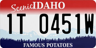 ID license plate 1T0451W
