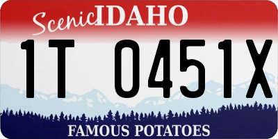 ID license plate 1T0451X