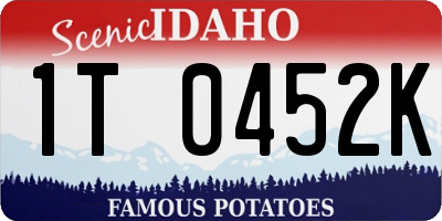 ID license plate 1T0452K