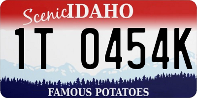 ID license plate 1T0454K