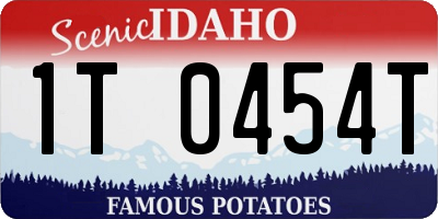 ID license plate 1T0454T