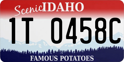 ID license plate 1T0458C