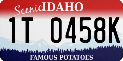 ID license plate 1T0458K