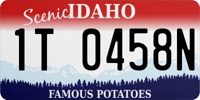 ID license plate 1T0458N