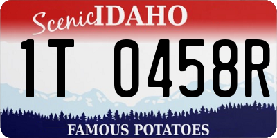 ID license plate 1T0458R