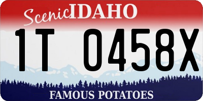 ID license plate 1T0458X