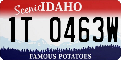 ID license plate 1T0463W