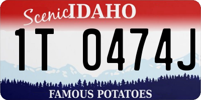 ID license plate 1T0474J