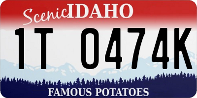 ID license plate 1T0474K