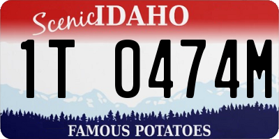 ID license plate 1T0474M