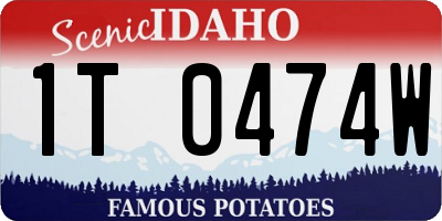 ID license plate 1T0474W