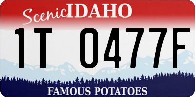 ID license plate 1T0477F