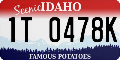ID license plate 1T0478K