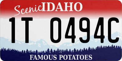 ID license plate 1T0494C