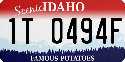 ID license plate 1T0494F