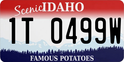 ID license plate 1T0499W