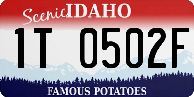 ID license plate 1T0502F