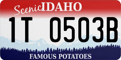 ID license plate 1T0503B
