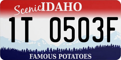 ID license plate 1T0503F