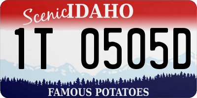 ID license plate 1T0505D