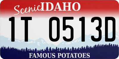 ID license plate 1T0513D