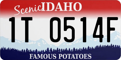 ID license plate 1T0514F