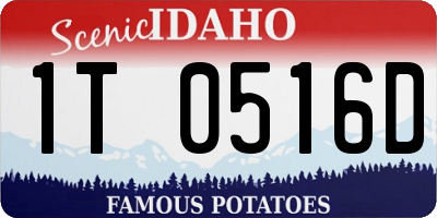 ID license plate 1T0516D