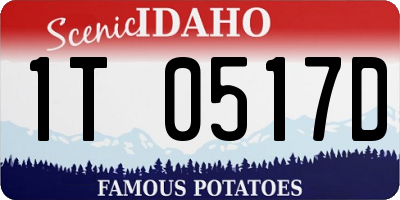 ID license plate 1T0517D