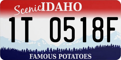 ID license plate 1T0518F