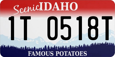ID license plate 1T0518T