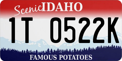 ID license plate 1T0522K