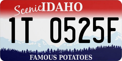 ID license plate 1T0525F