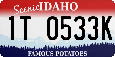 ID license plate 1T0533K