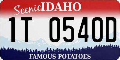 ID license plate 1T0540D